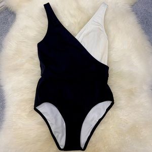 Solid&Striped Black And White One Piece Swimsuit
